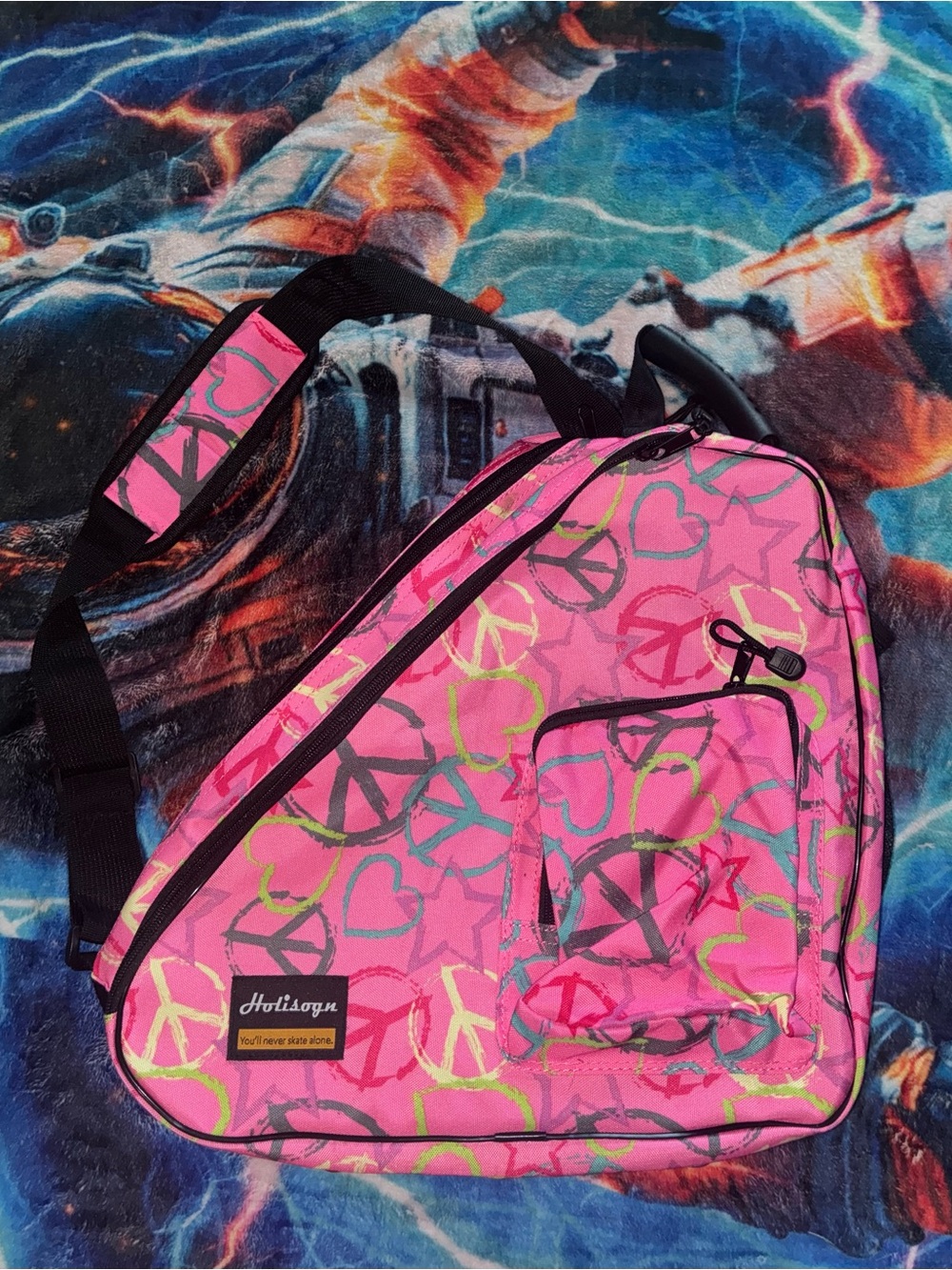 Pink Peace Sign Sling Bag